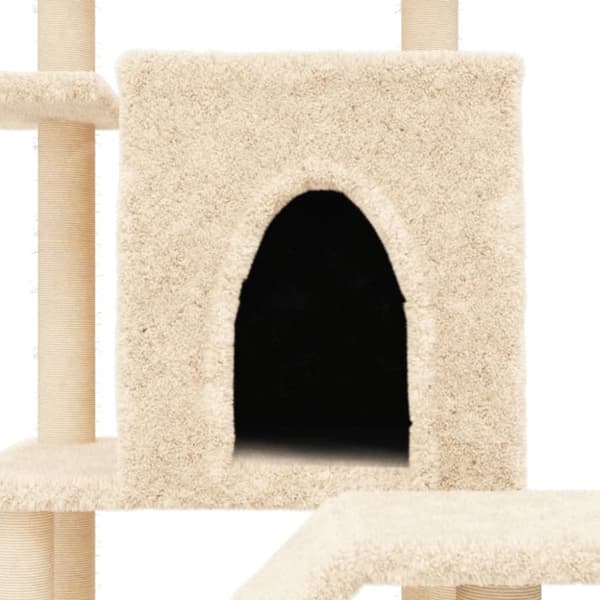 vidaXL Kattetre med klorestolper i sisal kremhvit 97 cm