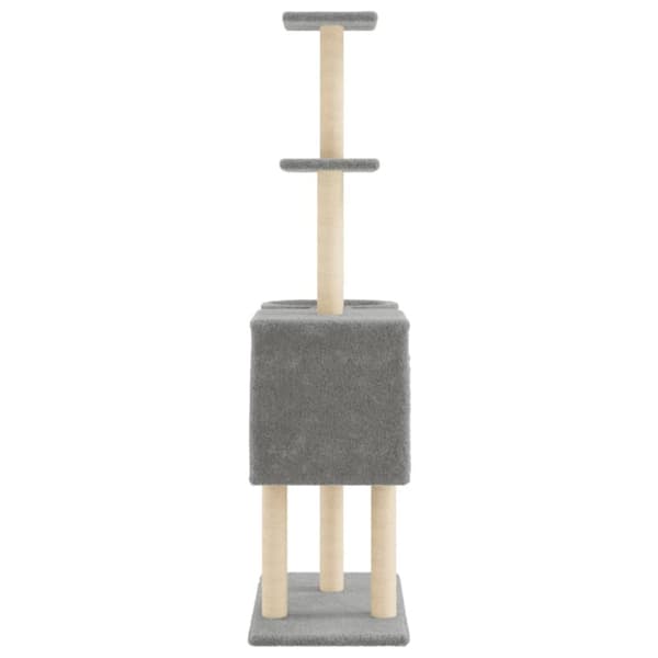 vidaXL Klösträd med sisalpelare ljusgrå 145 cm