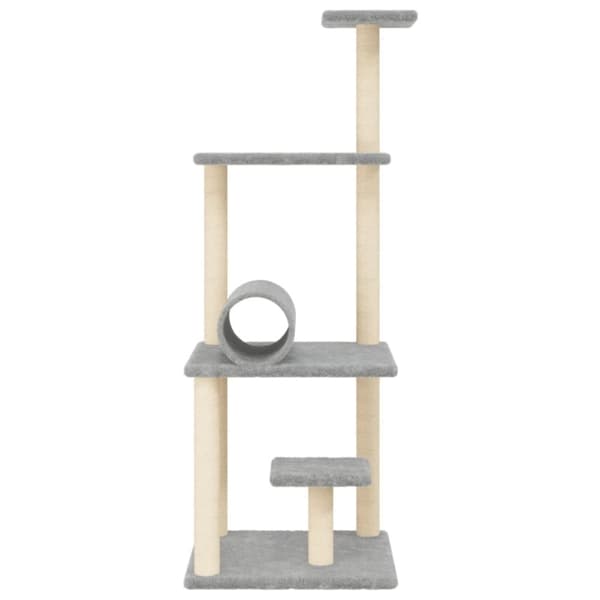 vidaXL Klösträd med sisalpelare ljusgrå 136 cm
