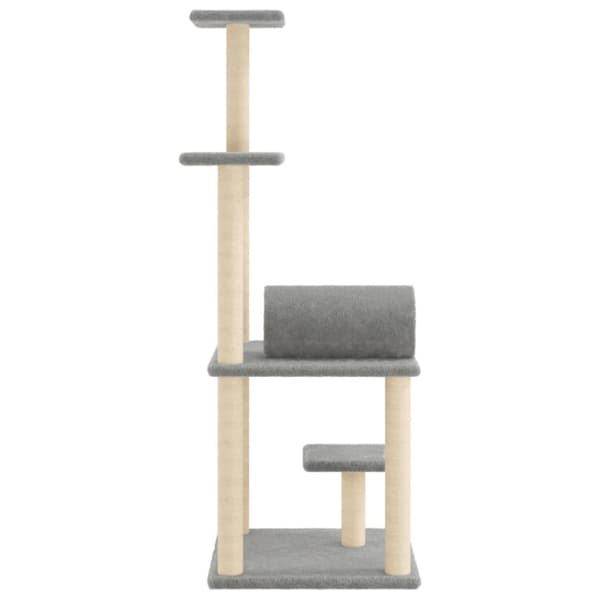 vidaXL Klösträd med sisalpelare ljusgrå 136 cm