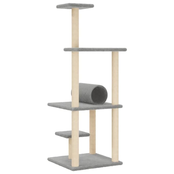 vidaXL Klösträd med sisalpelare ljusgrå 136 cm