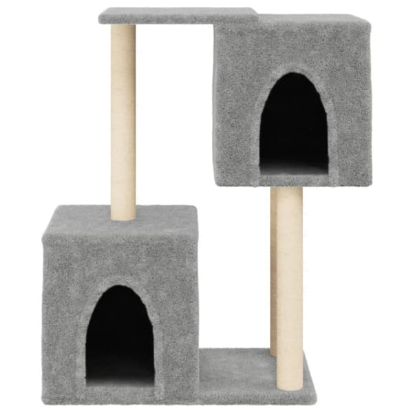 vidaXL Kattetre med klorestolper i sisal lysegrå 86 cm