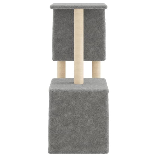 vidaXL Kattetre med klorestolper i sisal lysegrå 86 cm