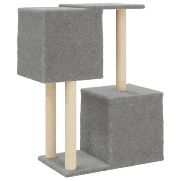 vidaXL Kattetre med klorestolper i sisal lysegrå 86 cm
