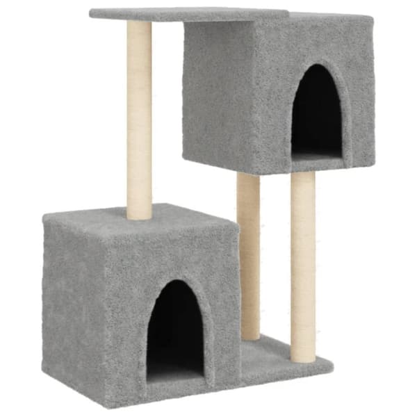 vidaXL Kattetre med klorestolper i sisal lysegrå 86 cm