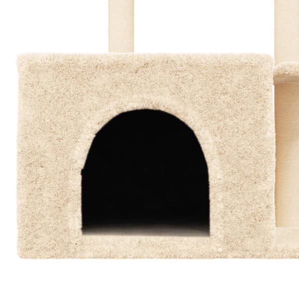 vidaXL Kattetre med klorestolper i sisal kremhvit 110 cm
