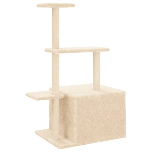 vidaXL Kissan kiipeilypuu sisal- raapimispylväillä kerma 110 cm