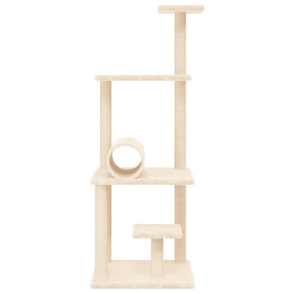 vidaXL Klösträd med sisalpelare gräddvit 136 cm