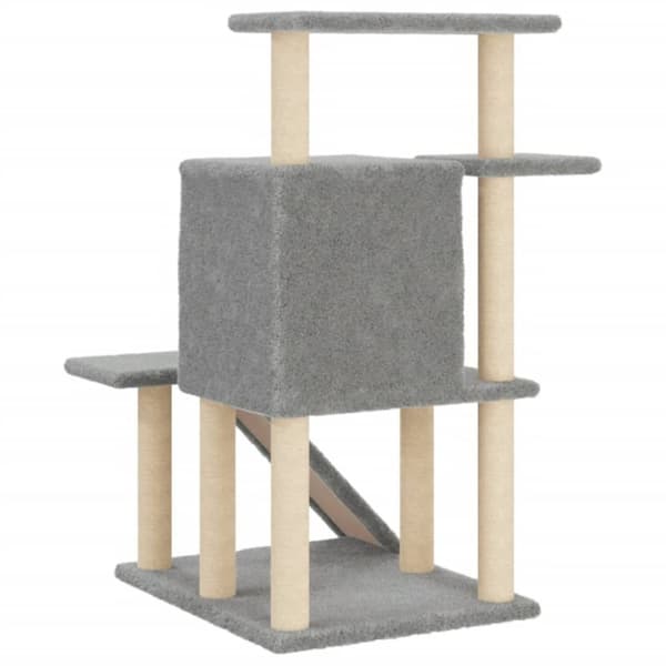 vidaXL Kattetre med klorestolper i sisal lysegrå 97 cm