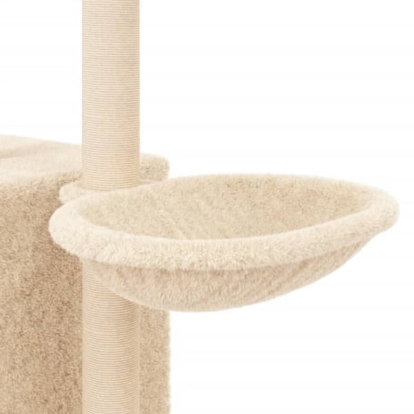 vidaXL Kattetre med klorestolper i sisal kremhvit 145 cm