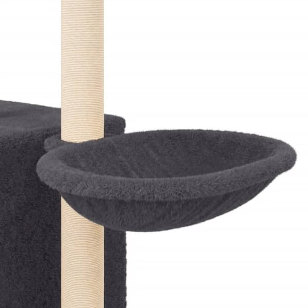 vidaXL Kattetre med klorestolper i sisal mørkegrå 145 cm