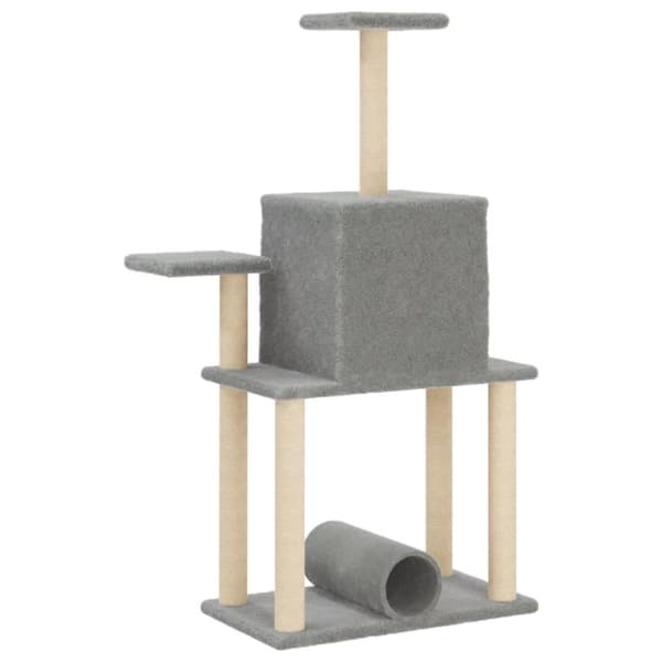vidaXL Kattetre med klorestolper i sisal lysegrå 122 cm