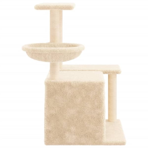 vidaXL Kissan kiipeilypuu sisal- raapimispylväillä kerma 83 cm