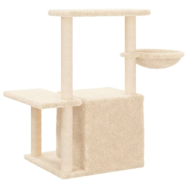 vidaXL Klösträd med sisalpelare gräddvit 83 cm