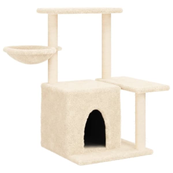 vidaXL Kattetre med klorestolper i sisal kremhvit 83 cm