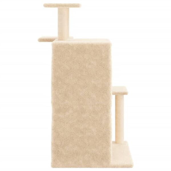 vidaXL Klösträd med sisalpelare gräddvit 97 cm