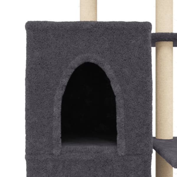 vidaXL Kattetre med klorestolper i sisal mørkegrå 97 cm