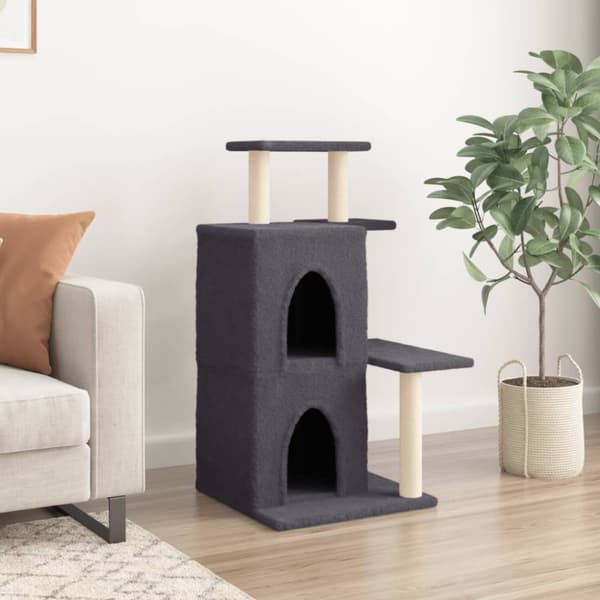 vidaXL Kattetre med klorestolper i sisal mørkegrå 97 cm