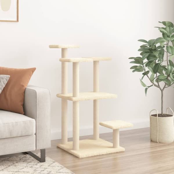 vidaXL Kissan raapimispylväs tasoilla kerma 98,5 cm
