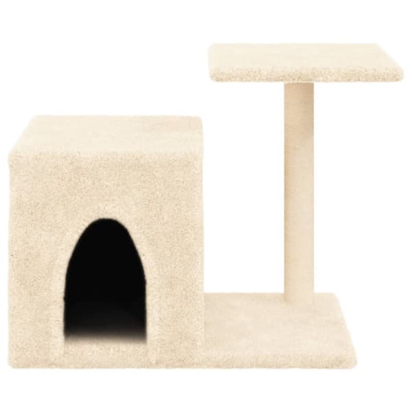 vidaXL Kattetre med klorestolper i sisal kremhvit 50,5 cm