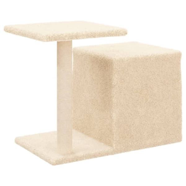 vidaXL Kattetre med klorestolper i sisal kremhvit 50,5 cm