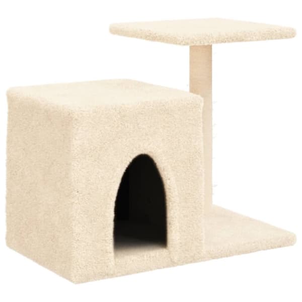 vidaXL Kattetre med klorestolper i sisal kremhvit 50,5 cm