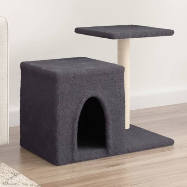 vidaXL Kattetre med klorestolper i sisal mørkegrå 50,5 cm