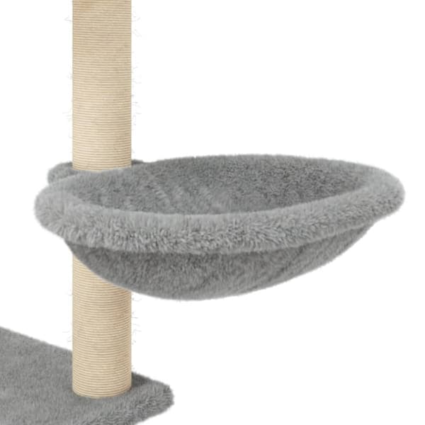 vidaXL Kattetre med klorestolper i sisal lysegrå 153 cm