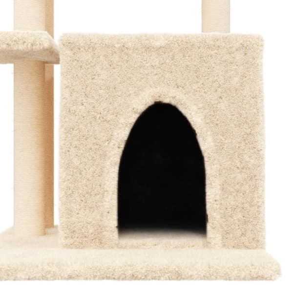 vidaXL Klösträd med sisalpelare gräddvit 83,5 cm
