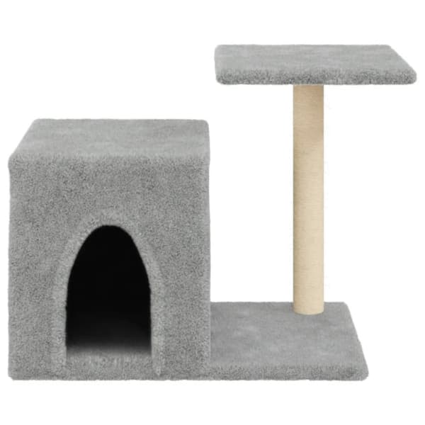 vidaXL Kattetre med klorestolper i sisal lysegrå 50,5 cm