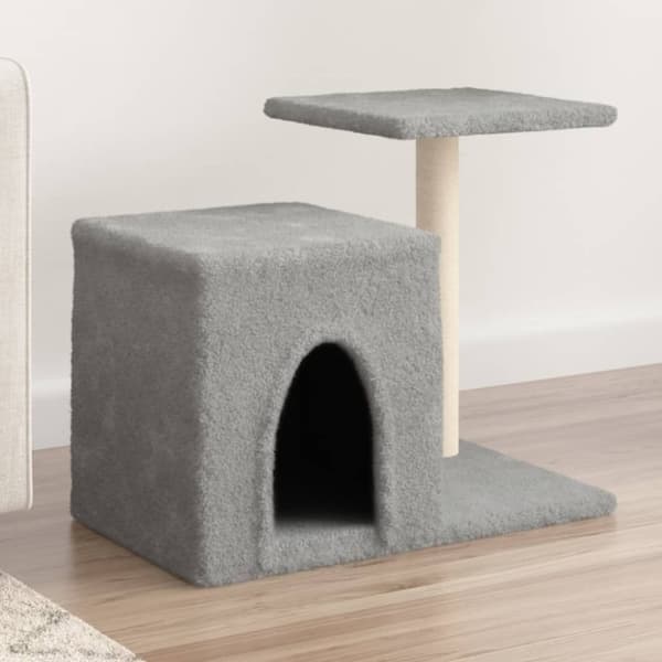 vidaXL Kattetre med klorestolper i sisal lysegrå 50,5 cm