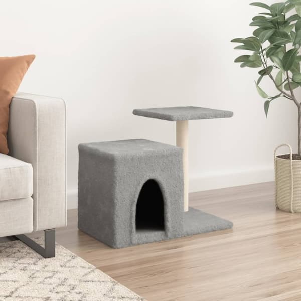 vidaXL Kattetre med klorestolper i sisal lysegrå 50,5 cm