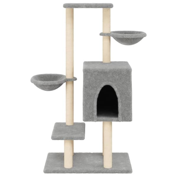 vidaXL Klösträd med sisalpelare ljusgrå 117 cm