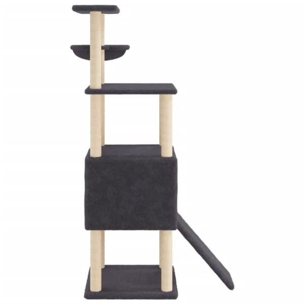 vidaXL Kattetre med klorestolper i sisal mørkegrå 153 cm