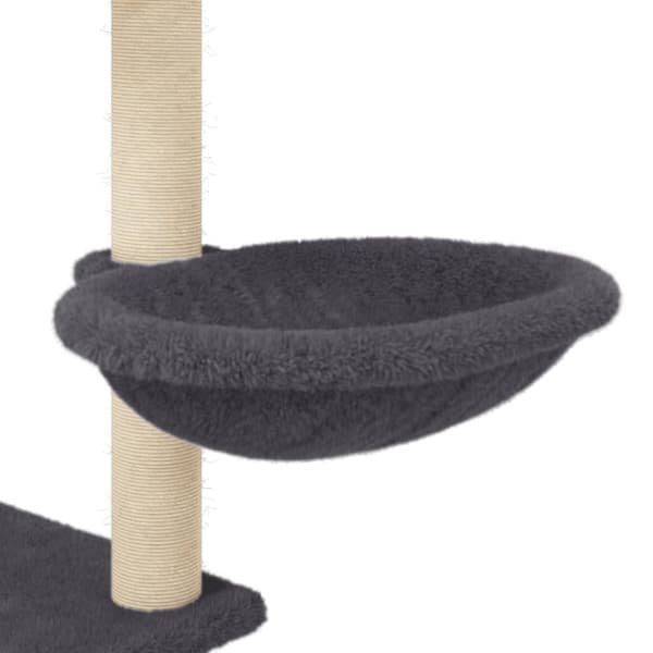 vidaXL Kattetre med klorestolper i sisal mørkegrå 153 cm