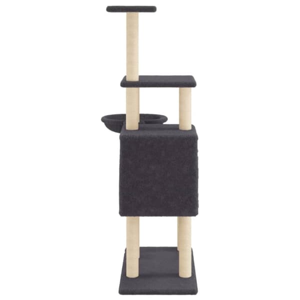 vidaXL kradsetræ med sisalstolper 131 cm mørkegrå