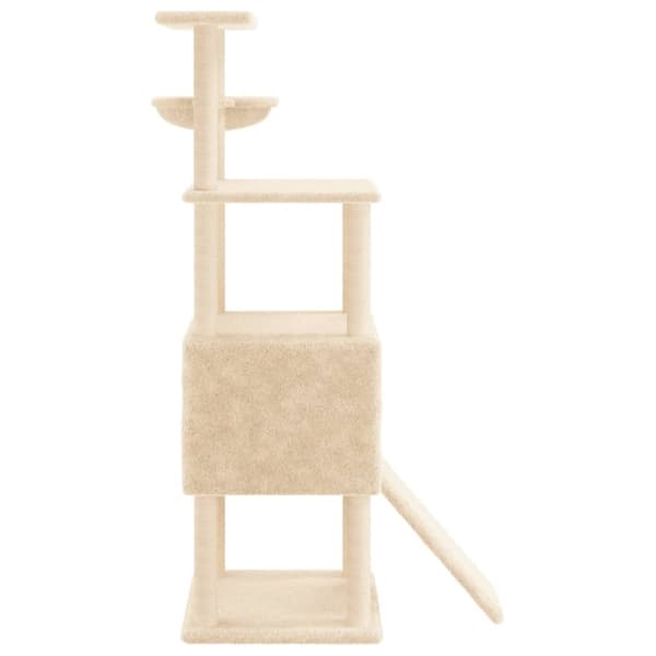vidaXL Klösträd med sisalpelare gräddvit 153 cm