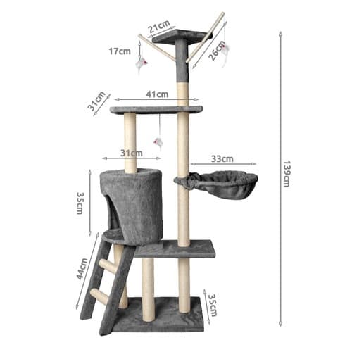 Kattemøbel / Klatrestativ / Klorepost for Katter - 138 cm