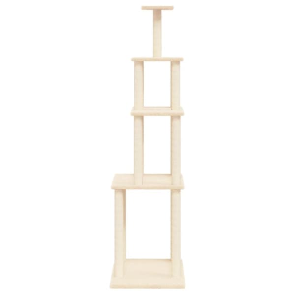 kradsetræ med sisalstolper 183 cm cremefarvet