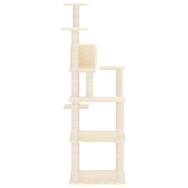 kradsetræ med sisalkradsestolper 153 cm cremefarvet
