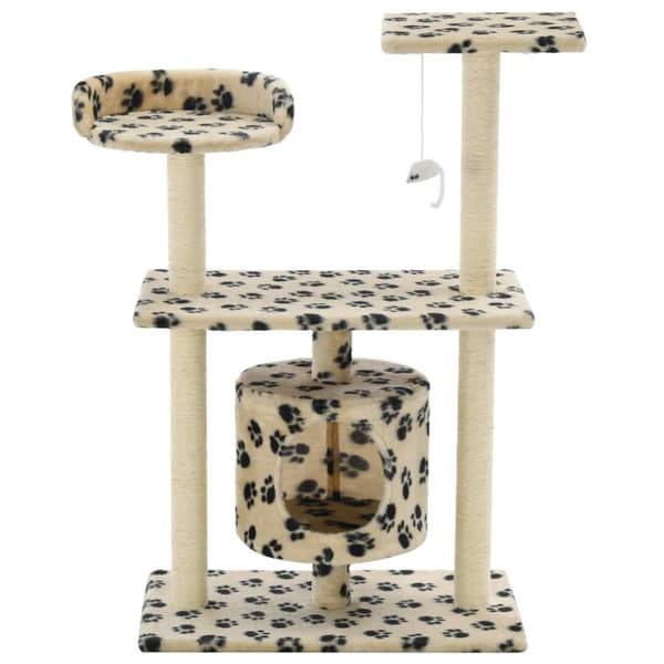 kradsetræ med sisalkradsestolper 95 cm beige poteaftryk