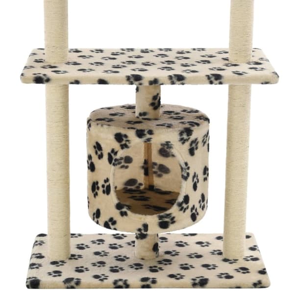 kradsetræ med sisalkradsestolper 95 cm beige poteaftryk