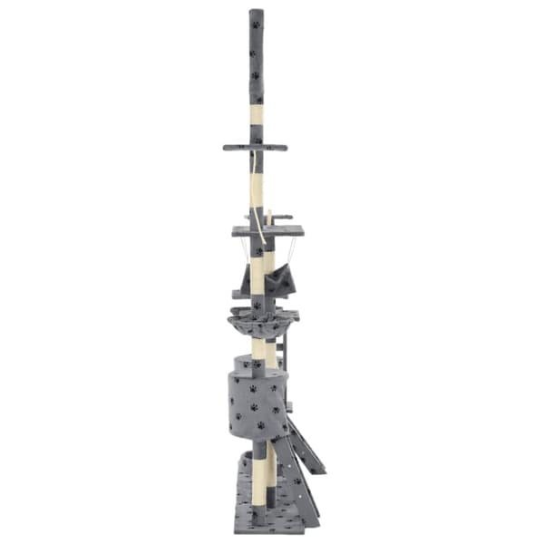 kradsetræ til katte med sisal-kradsestolper 230-250 cm poteprint grå