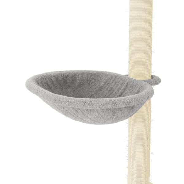 kradsetræ med sisalkradsestolper 95 cm lysegrå