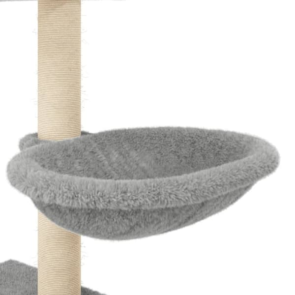kradsetræ med sisalstolper 117 cm lysegrå