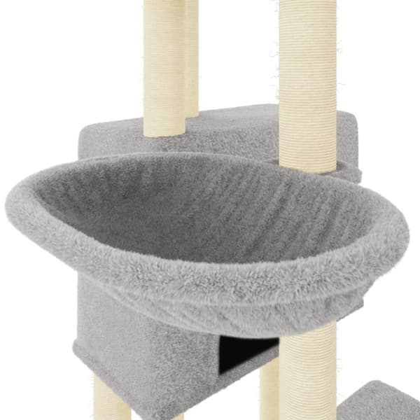 kradsetræ med sisalstolper 122 cm lysegrå