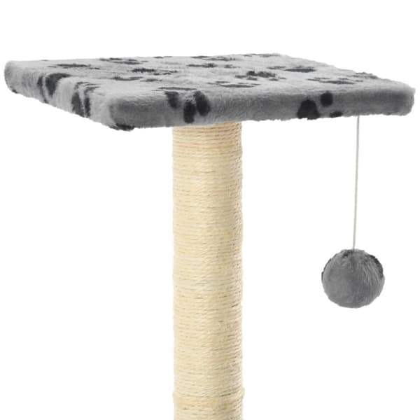 kradsetræ til katte med sisal-kradsestolper 65 cm grå potespor