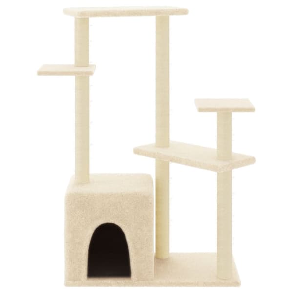 kradsetræ med sisalstolper 107,5 cm cremefarvet
