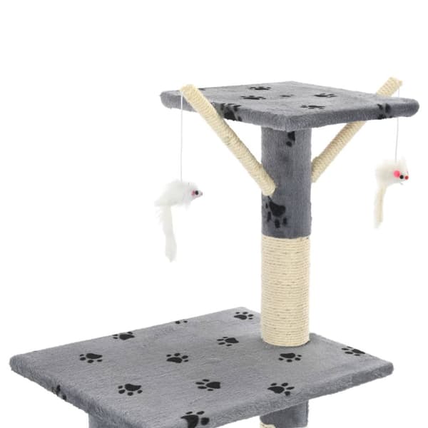 kradsetræ til katte med sisal-kradsestolper 138 cm grå poteprint