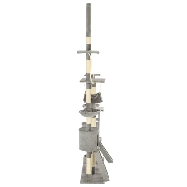 kradsetræ til katte med sisal-kradsstolper 230-250 cm grå